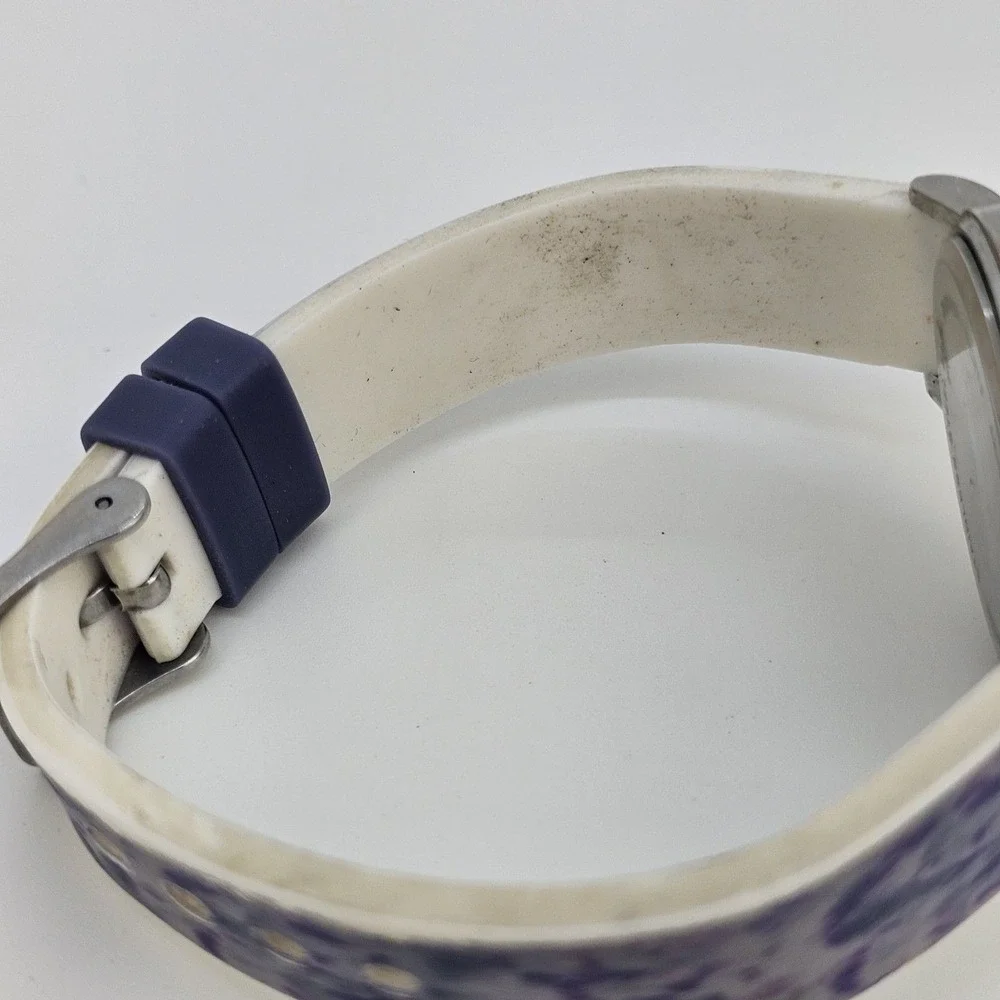 Women's Watch 35MM Gray Dial Floral‎ Plastic Band Straps New Battery